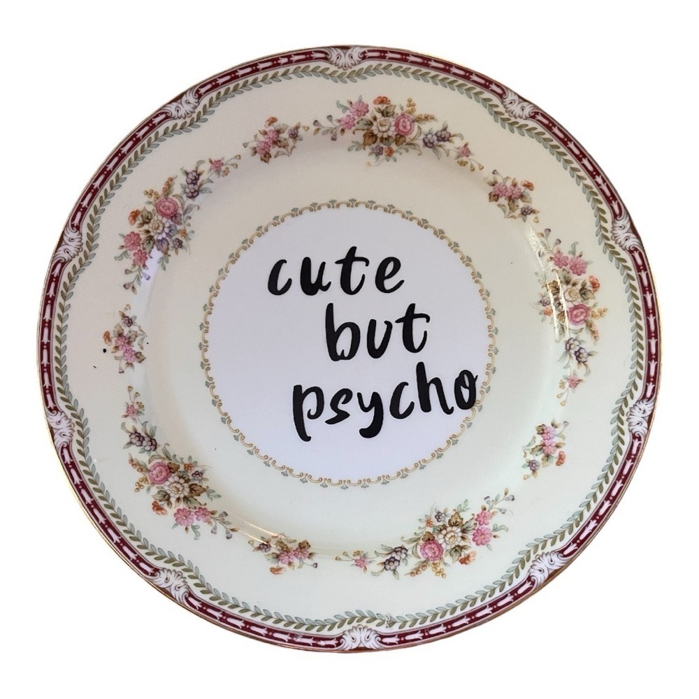 Upcycled Vintage spicy sayings decor plate hand made by me 10”